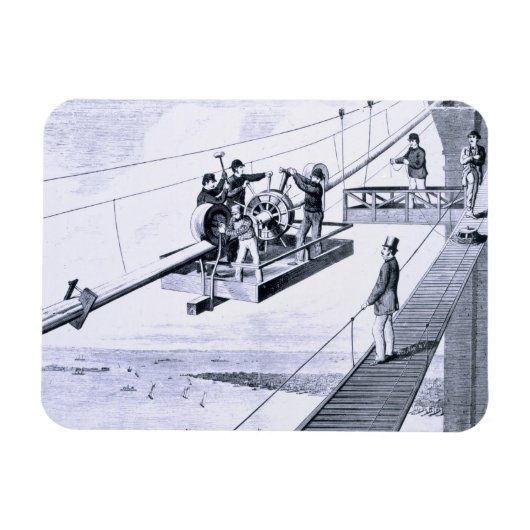 Magnet Flexible Construction du pont Brooklyn, New York (litho) (Horizontal)