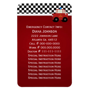 Magnet Flexible Contact d'urgence du camion-feu