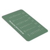 Magnet Flexible Conversion de mesure | Carte de cuisine verte Sage (Côté Droit)