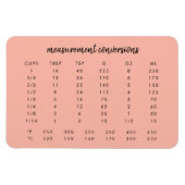 Magnet Flexible Conversions de mesure | Cuisine rose corail (Horizontal)