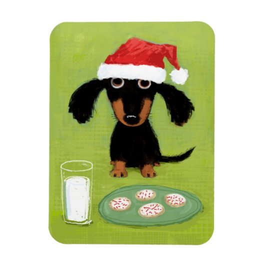 Magnet Flexible Cookies pour Père Noël Dachshund (Vertical)