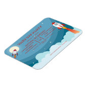 Magnet Flexible Cool Blue Red Space Navire Décollage Anniversaire (Côté Gauche)