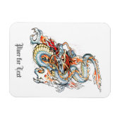 Magnet Flexible Cool brûler un dragon oriental (Horizontal)
