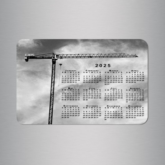 Magnet Flexible Cool Construction Grue Photo Calendrier 2025