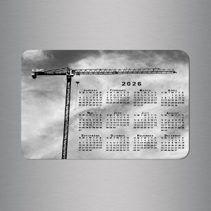 Magnet Flexible Cool Construction Grue Photo Calendrier 2026