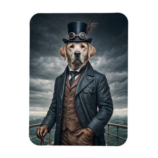 Magnet Flexible Cool Elégant Victorian Steampunk Labrador Chien Ar (Vertical)
