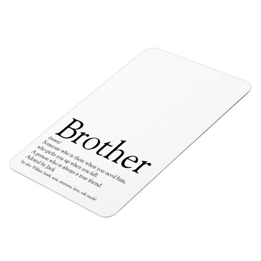 Magnet Flexible Cool Fun Typographie Meilleur Frère Jamais Définit (Côté Gauche)