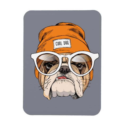 Magnet Flexible Cool Hipster Bulldog (Vertical)