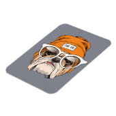 Magnet Flexible Cool Hipster Bulldog (Côté Gauche)