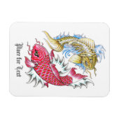 Magnet Flexible Cool Oriental Koi Poisson Rouge Or Yin Yang tatoua (Horizontal)