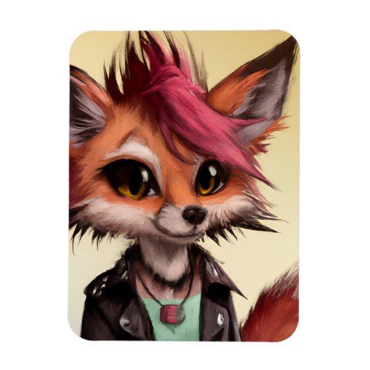 Magnet Flexible Cool Punkrock Fox adolescent (Vertical)
