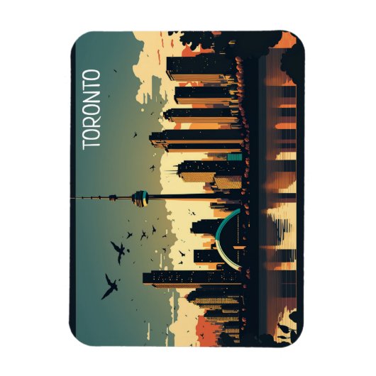 Magnet Flexible Cool Toronto Canada Skyline  (Vertical)