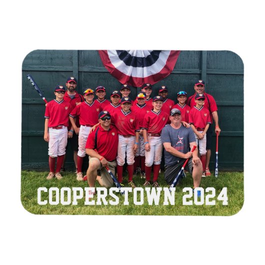 Magnet Flexible Cooperstown NY Baseball Custom Team Photo (Horizontal)