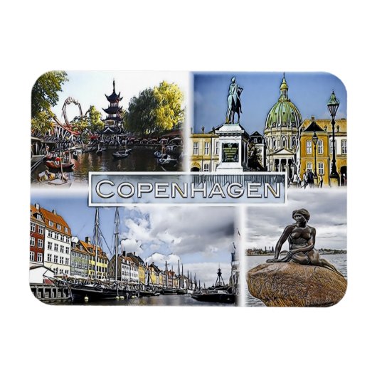 Magnet Flexible Copenhague - Danemark - Mosaic - (Horizontal)