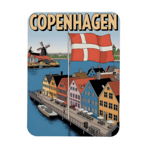 Magnet Flexible Copenhague vintage maisons colorées cadeaux