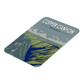 Magnet Flexible Copper Canyon Mexique Travel Art Vintage (Côté Gauche)