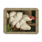 Magnet Flexible Coq & Hen à l'extérieur Hen House avec frontière b (Horizontal)