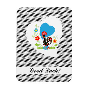 Magnet Flexible Coq portugais avec pois noirs