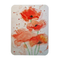 Coquelicots Rouge Clair Aquarelle Fleur Floral
