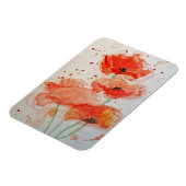 Magnet Flexible Coquelicots Rouge Clair Aquarelle Fleur Floral (Côté Gauche)