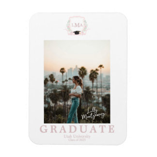 Magnet Flexible Coquette Monogramme Faire-part de graduation photo