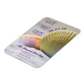 Magnet Flexible Coquillages colorés Mariage Enregistrer la date Ma (Côté Gauche)