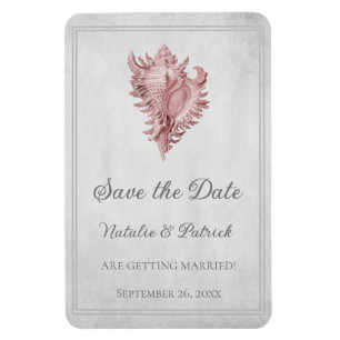 Magnet Flexible Coquille conch rose Enregistrer l'aimant date