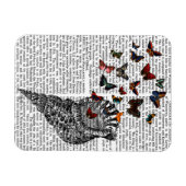 Magnet Flexible Coquille de conque et papillons 2 (Horizontal)