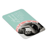 Magnet Flexible Corail et Mint Damask Photo Wedding Enregistrer La (Côté Droit)