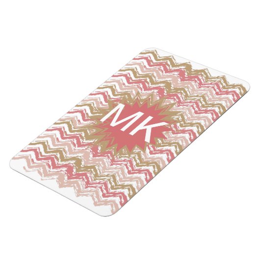 Magnet Flexible Coral Spice Scribble ZigZag Chevron Motif (Côté Gauche)