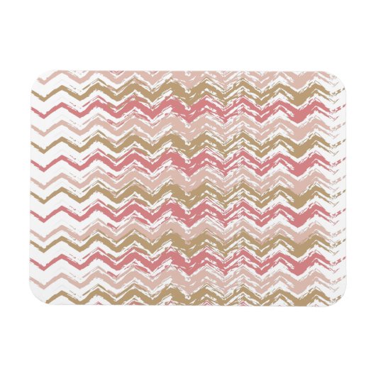Magnet Flexible Coral Spice Scribble ZigZag Chevron Motif (Horizontal)