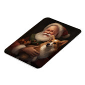 Magnet Flexible Corgi avec Noël Festif du Père Noël (Côté Gauche)