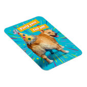 Magnet Flexible Corgi Butt Birthday Hat (Côté Droit)