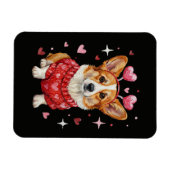 Magnet Flexible Corgi Mignon Cœur Saint Valentin (Horizontal)