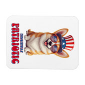 Magnet Flexible Corgi patriotique - patriotique (Horizontal)