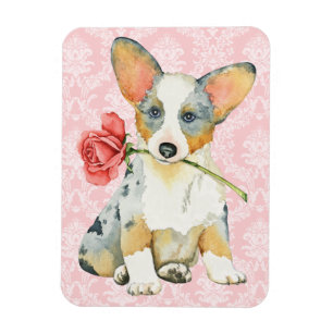 Magnet Flexible Corgi rose de Gallois de cardigan de Valentine