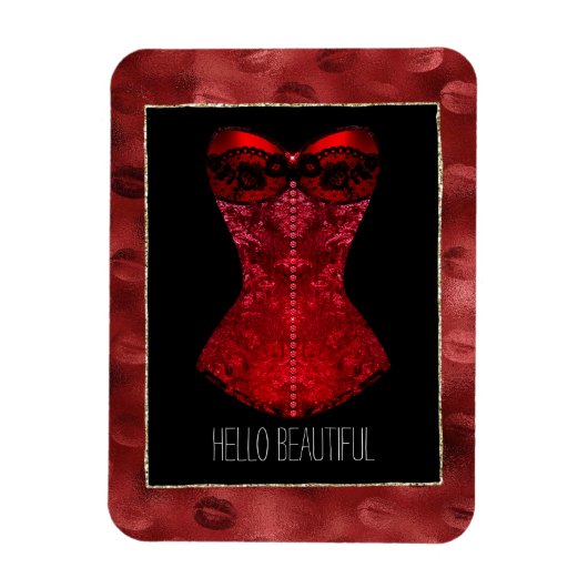 Magnet Flexible Corset Lèvres Rouges (Vertical)