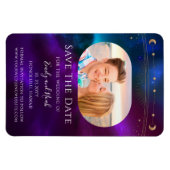 Magnet Flexible Cosmic Purple Turquoise Sun Moon Star Enregistrer  (Horizontal)