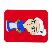 Magnet Flexible Costume bleu Mme Claus Chibi (Horizontal)