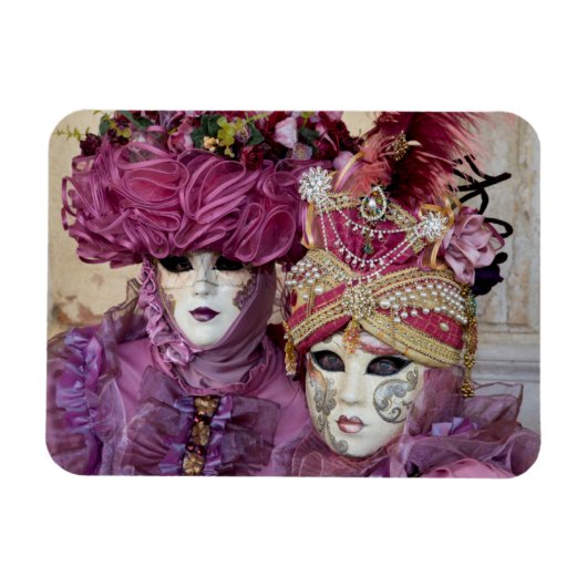 Magnet Flexible Costume de Carnaval violet, Venise (Horizontal)