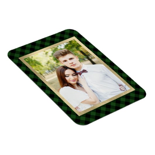 Magnet Flexible Cosy Plaid | Photo Plaid de bisons verts et noirs (Côté Droit)