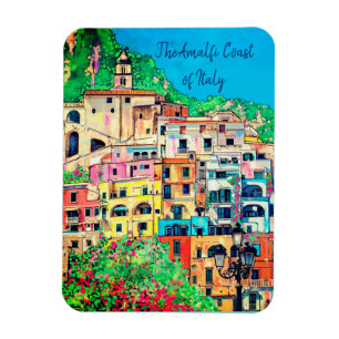 Magnet Flexible Côte amalfitaine d'Italie Art contemporain coloré