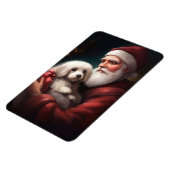 Magnet Flexible Coton De Tulear Avec Noël Du Père Noël (Côté Gauche)