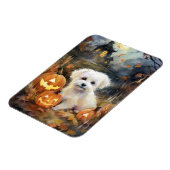 Magnet Flexible Coton De Tulear Halloween Avec Peur Citrouille (Côté Gauche)