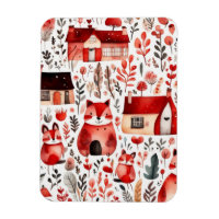 Cottage mignon coeur rouge champ magnétique Cadre 