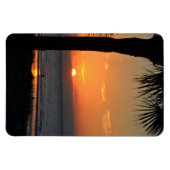 Magnet Flexible Coucher de soleil avec Palm Tree Silhouette Beach (Horizontal)