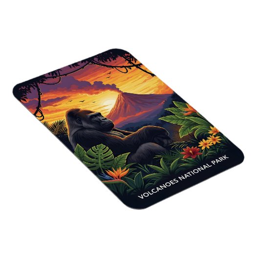 Magnet Flexible Coucher de soleil dans le parc national des volcan (Côté Droit)