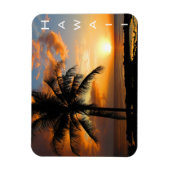Magnet Flexible coucher de soleil de la palme hawaii (Vertical)