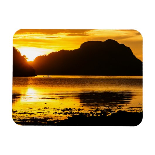 Magnet Flexible Coucher de soleil doré sur la baie (Horizontal)