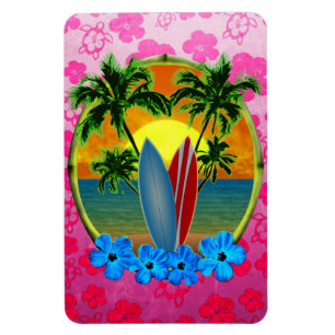 Magnet Flexible Coucher De Soleil Et Planches De Surf